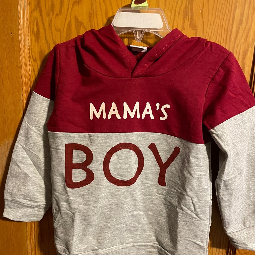 Mama's Boy Colorblock two piece outfit - Red & Gray Kids Top and bottoms